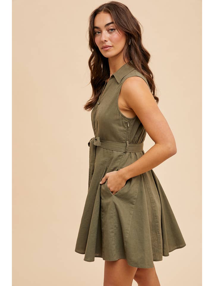 In Loom - Wholesale Dress - Women's - SLEEVELESS LAPEL MINI DRESS7