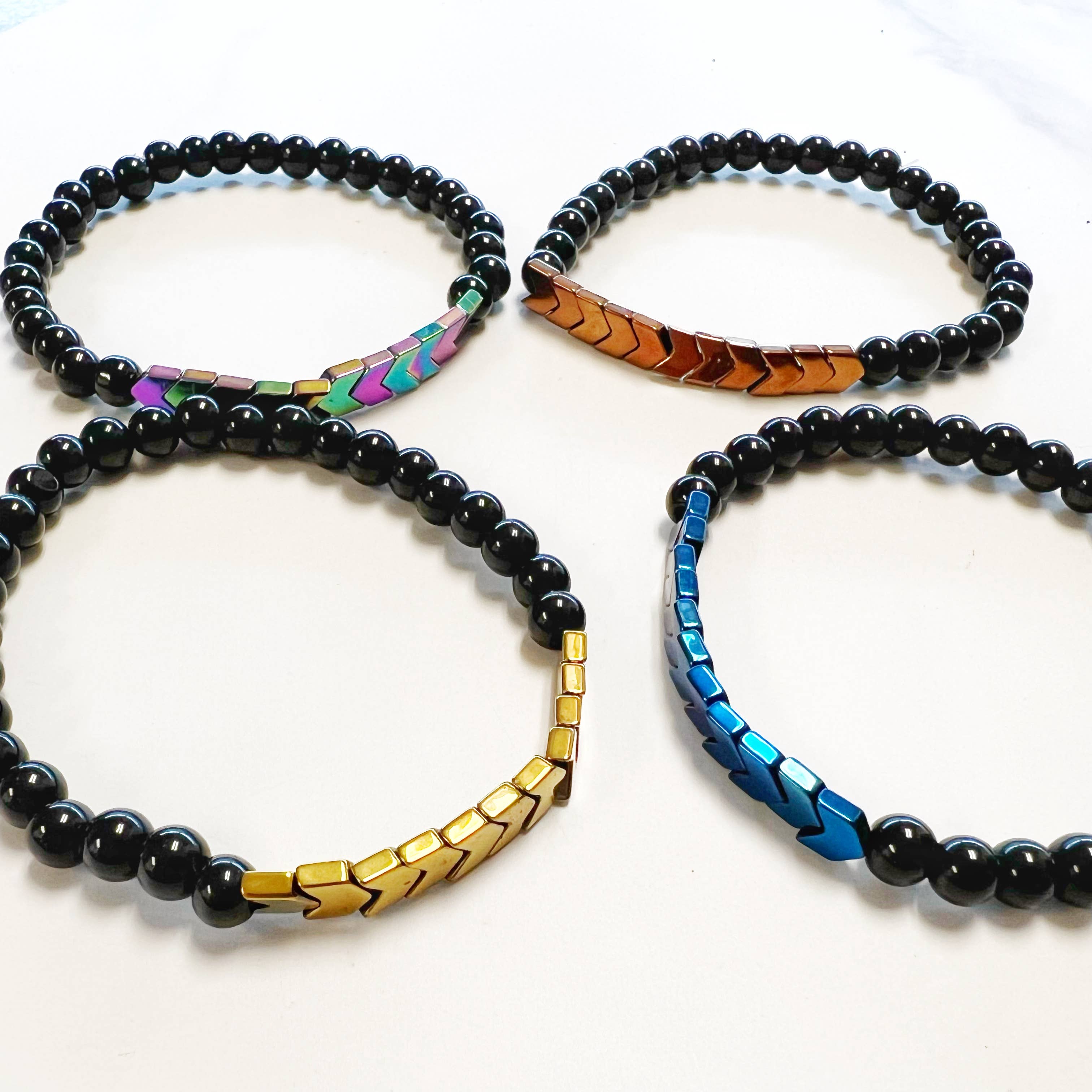 Gypsy Soul - Wholesale Jewelry - Men's - Men's Gemstone Bracelets Onyx and Hematite-Assortment 12 Pcs3