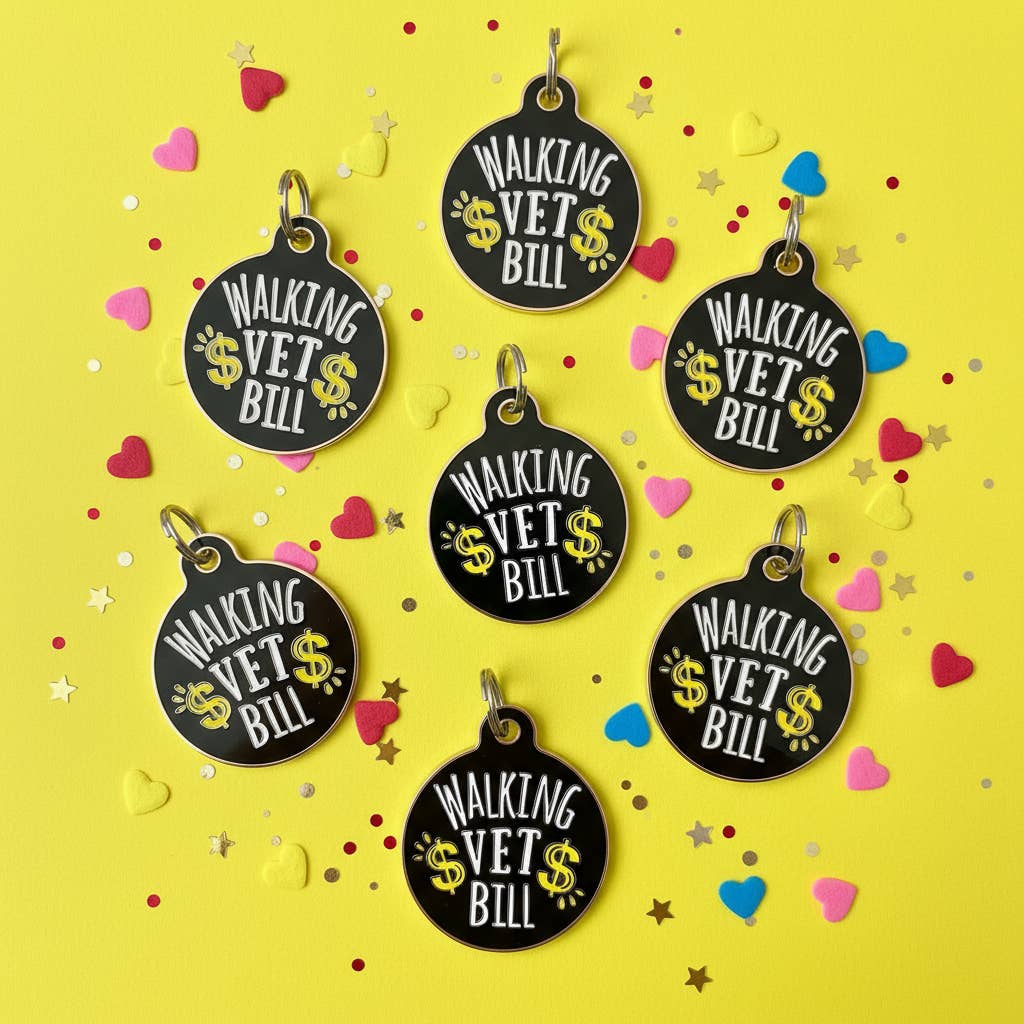 Bad Tags - Wholesale Pet Identification Tag - Cat/Dog - Dog ID Tag w/ Scannable QR Code - Walking Vet Bill6