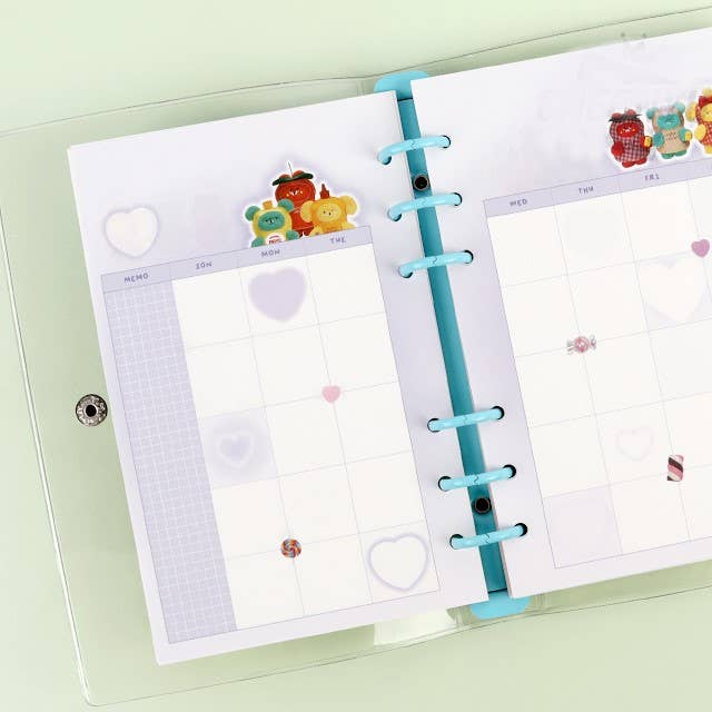 K_Wonderland - Wholesale Planner - Wasabi Bear 6-Ring Undated Planner Dairy Journal