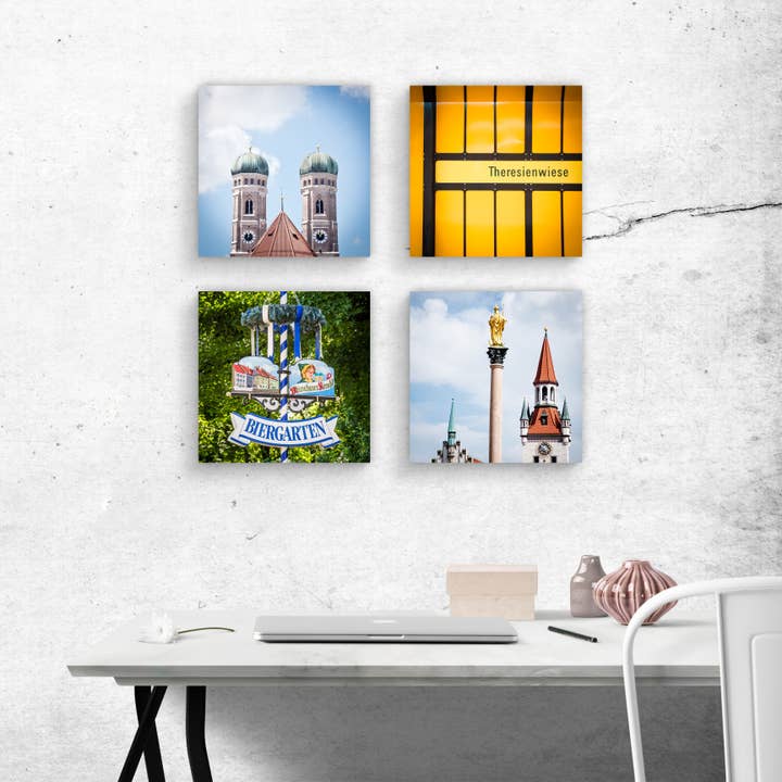 foto kvadrat 10x10cm - München på trä för wholesale av Kila-Photography - Deine Stadt auf Holz