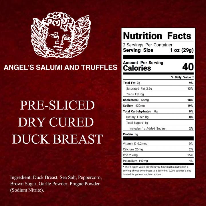 Angel's Salumi & Truffles - Wholesale Salami - Pre-Sliced Dry-Cured Duck Breast Prosciutto (2oz)3