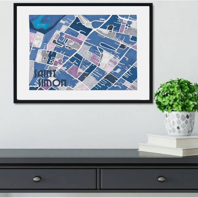 Poster SAINT-SIMON, TOULOUSE - Progetta mappe della città per la vendita all'ingrosso da parte di EmYLo