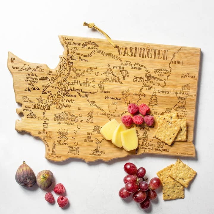 Totally Bamboo - Wholesale Cheese Board - Destination Washington Cutting Board with Engraved Artwork