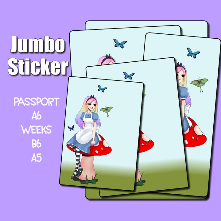 Luna en el País de las Maravillas Pegatina Jumbo para venta al por mayor de Shine Sticker Studio