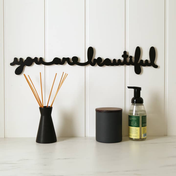 Black Cursive Piece - Large for wholesale by You Are Beautiful