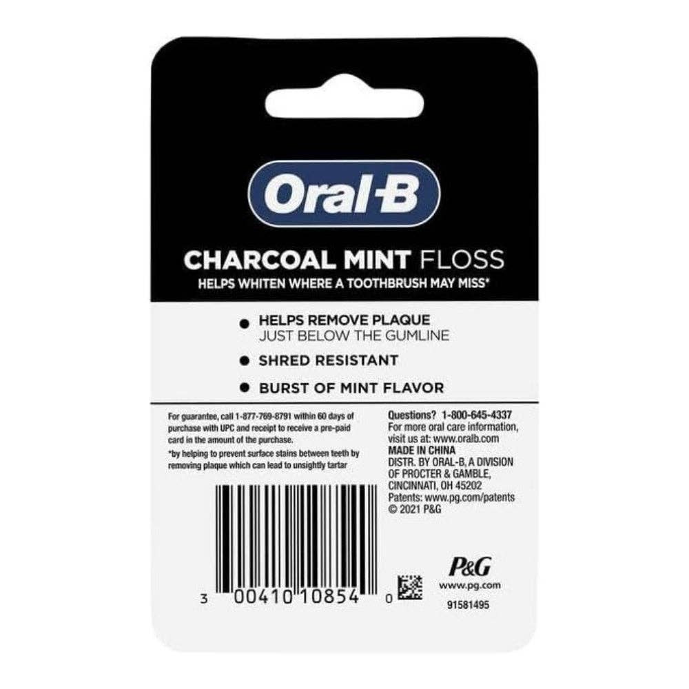 First Choice Buying - Wholesale Floss - Oral-B Charcoal Mint Floss,  54.6 YD / (50m)2
