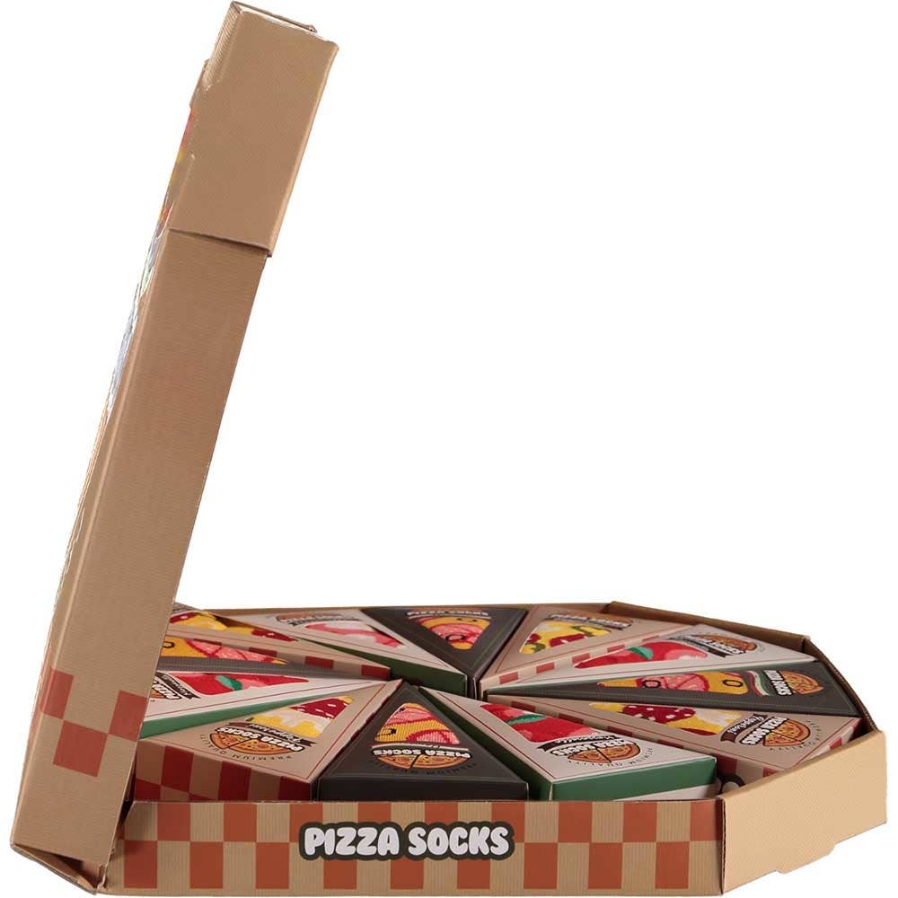 TRAAGOODS.COM – Großhandel Socken - Unisex – Pizza-Socken-Box mit 12 Punkten3