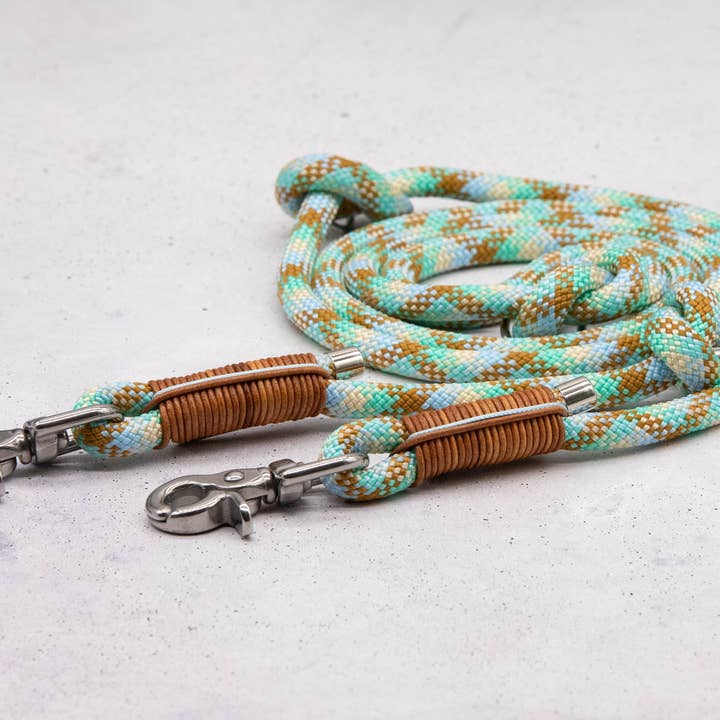 FOR LOVELY DOGS / Linda Jansen - Wholesale Pet Leash - Dog - Green Diamant Leather Tau Dog Leash