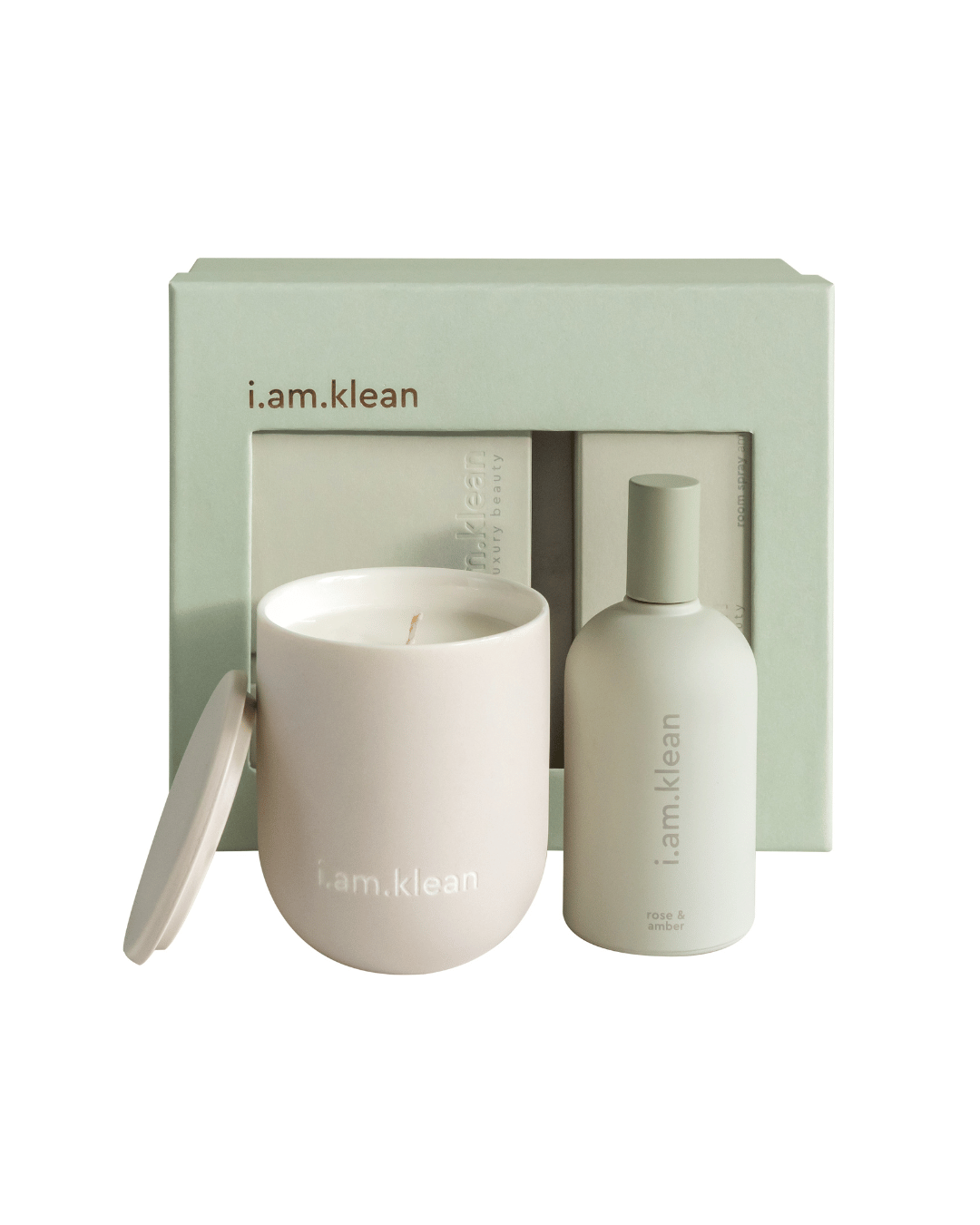 i.am.klean – Großhandel Kerze im Glas / gefüllte Kerze – Geschenkbox Kerze + Raumspray1