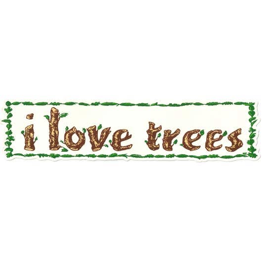 Adoro gli alberi, adesivo per paraurti. Sagomato. 10" X 2" per la vendita all'ingrosso da parte di VisionWorks LLC