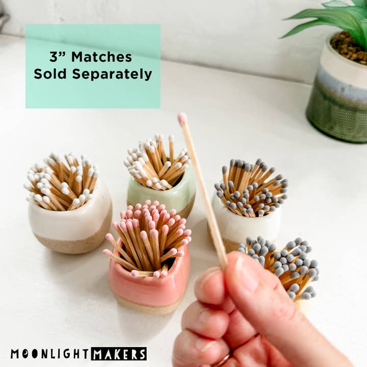 Moonlight Makers - Wholesale Match Holder - Ceramic Match Holders - With or Without Matches - 5 Colors