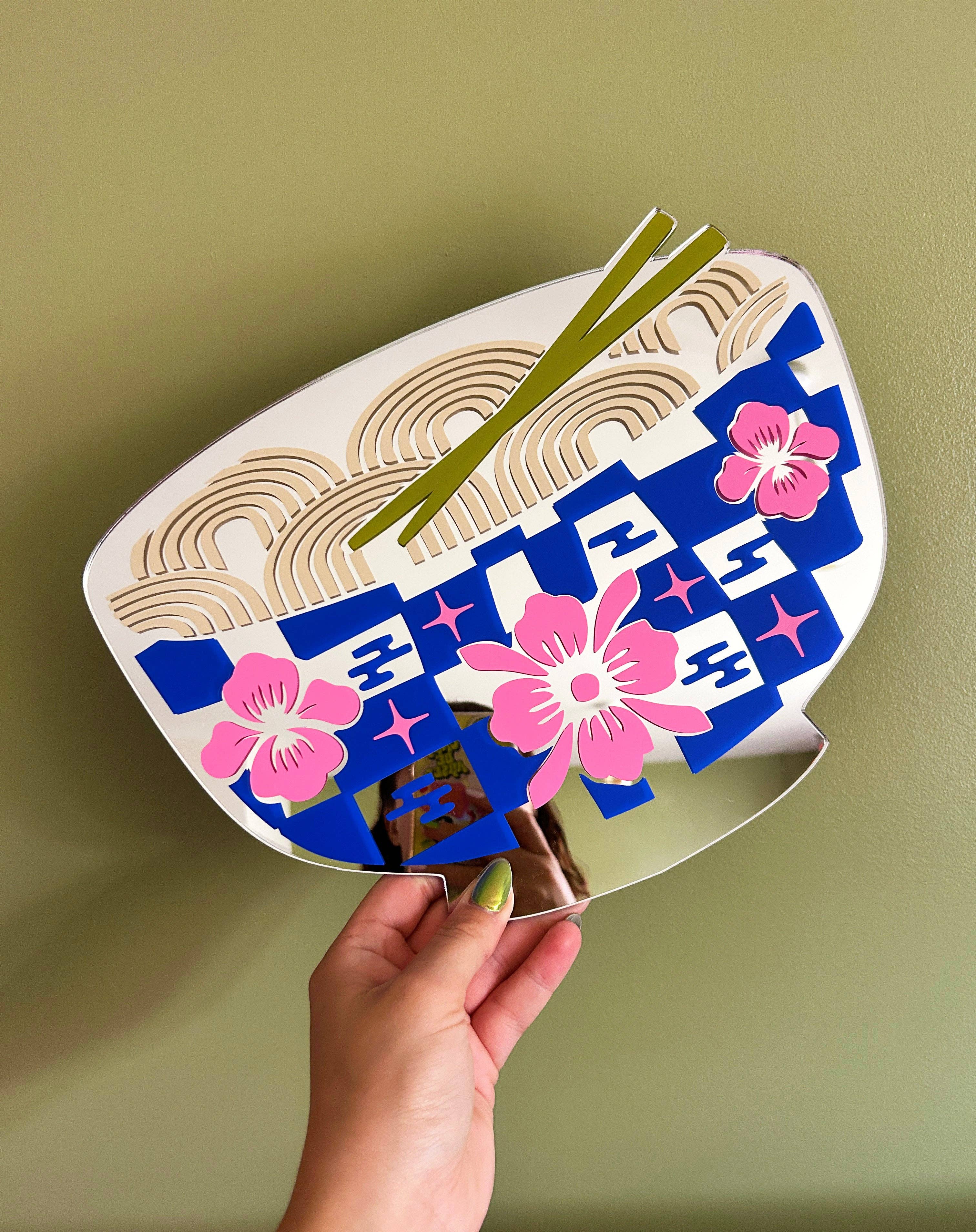 Printed Weird – wholesale Wall mirror – Ramen Noodle Bowl Mirror2