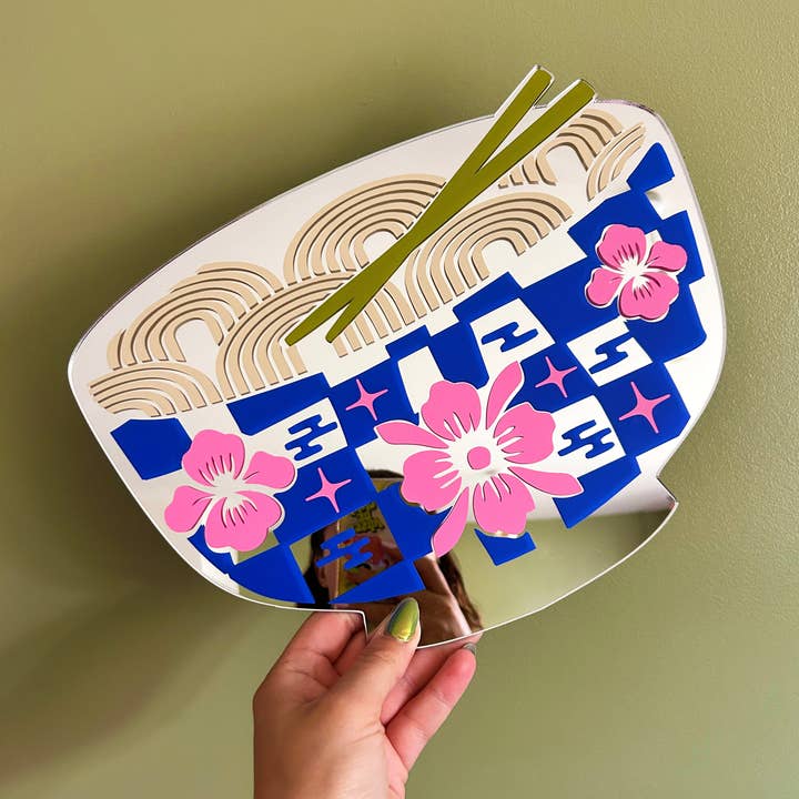 Printed Weird – wholesale Wall mirror – Ramen Noodle Bowl Mirror2