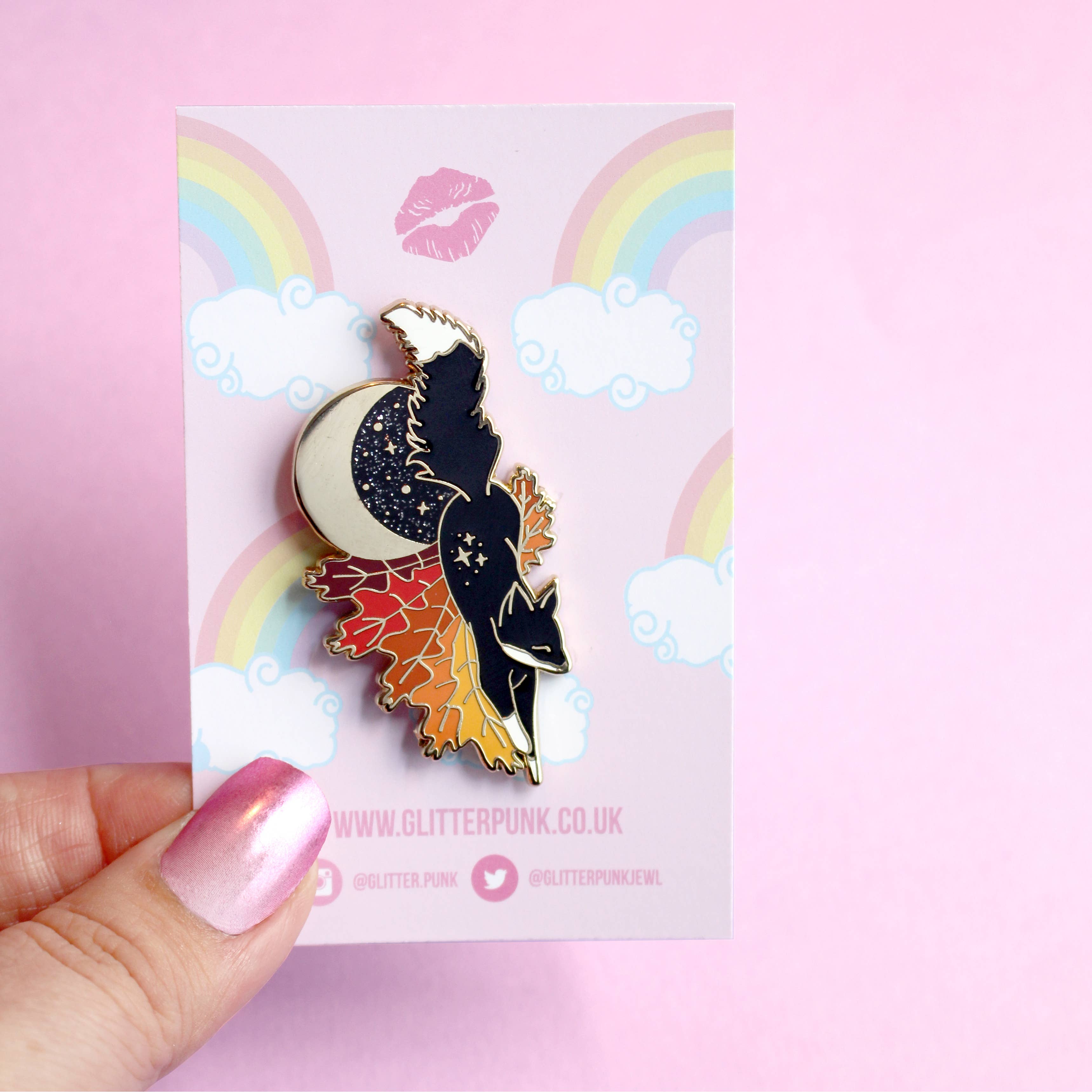 Glitter Punk - Wholesale Lapel Pin/Button - Fox Enamel Pin - Autumn Fall collection2