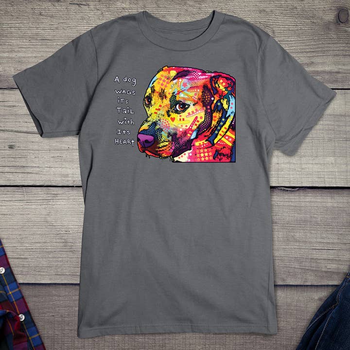 Artopia - Wholesale Screen Printed T-Shirt - Unisex - Neon Gratitude Pitbull T-shirt3