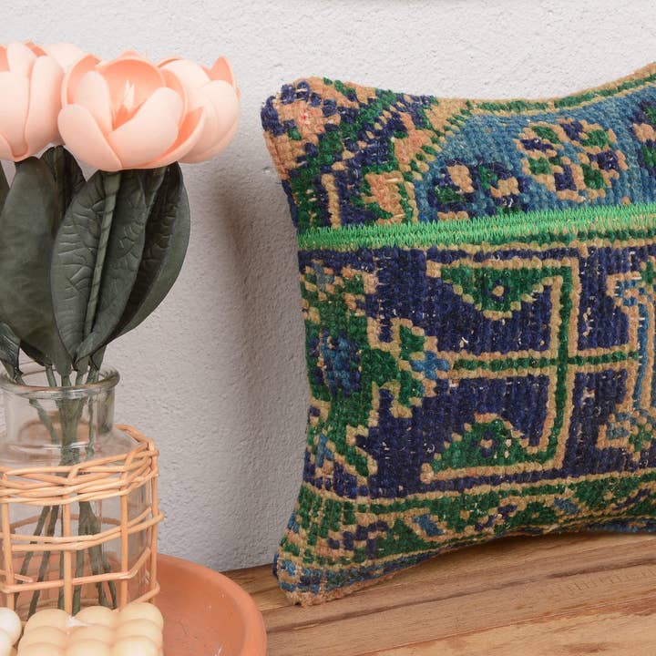 Antique Kilim Boho Patchwork Carpet Pillow Sham Cover for wholesale by Kilim Pillow Decors