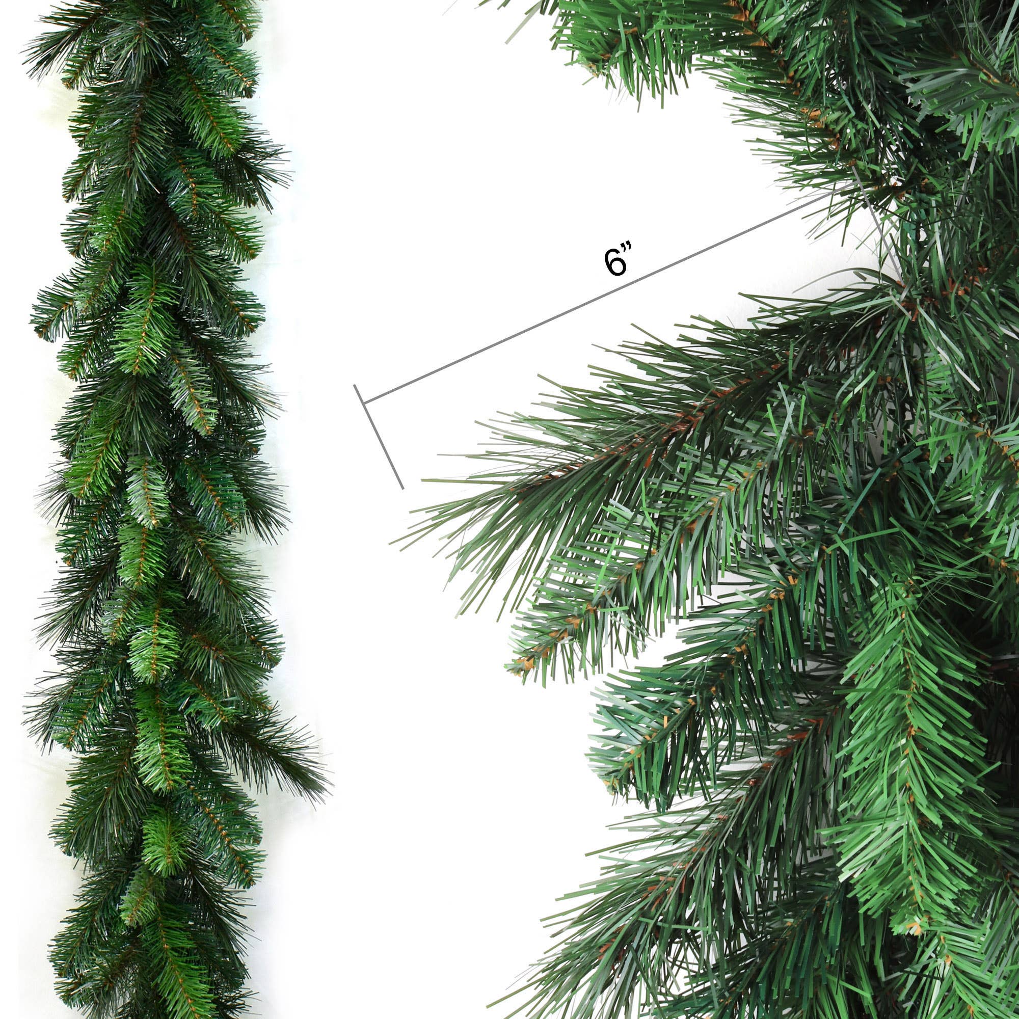 Larksilk - Wholesale Bunting/Garland - 9Ft Deluxe Evergreen Christmas Pine Garland, 190 Green Tips1