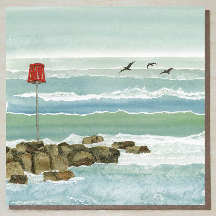 Seabirds Card (back again) for wholesale by Windsock Press