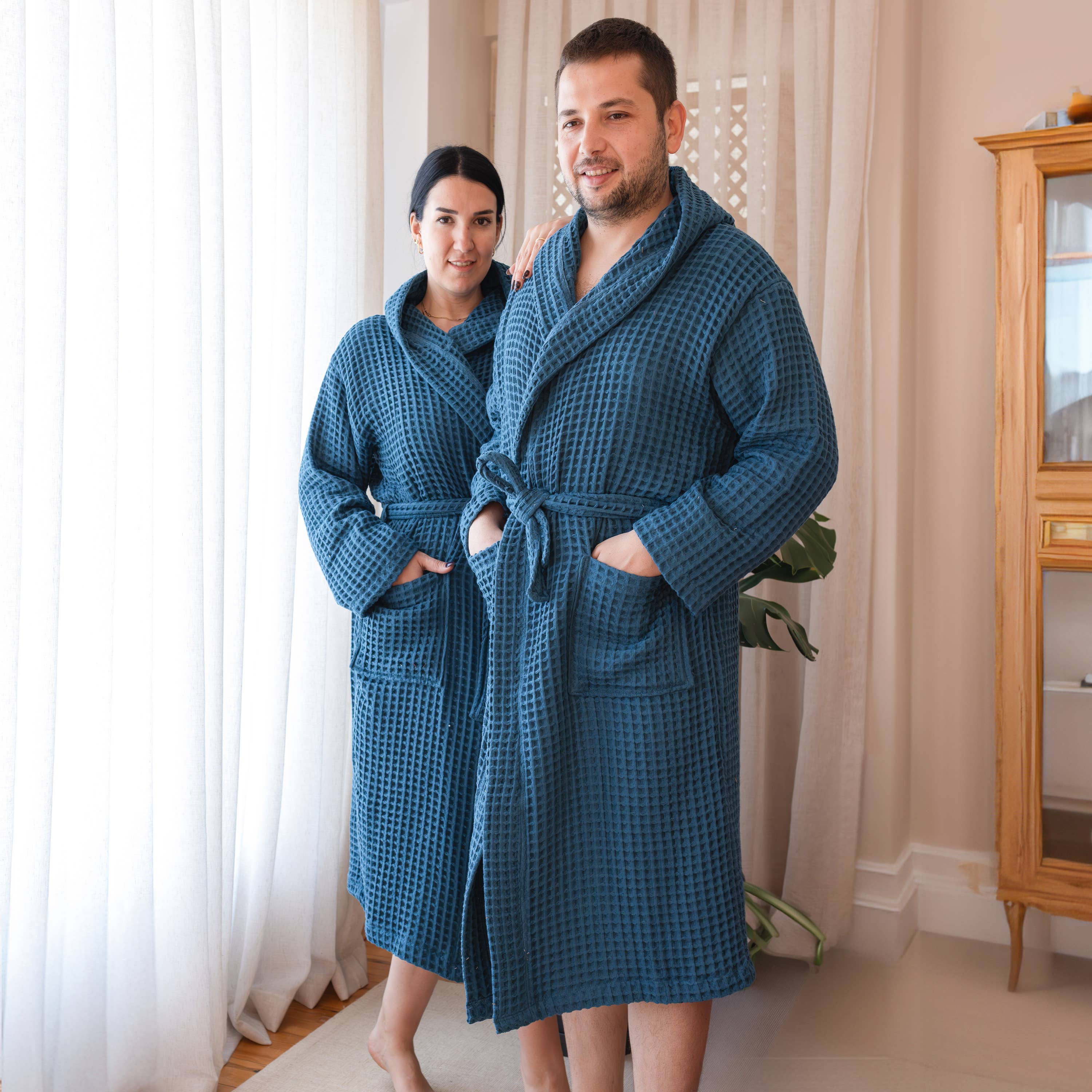 Vivamaison – Engroshandel Morgenkåbe - Unisex – Premium Vaflet Bomuld Badekåbe, Unisex Spa Komfort161