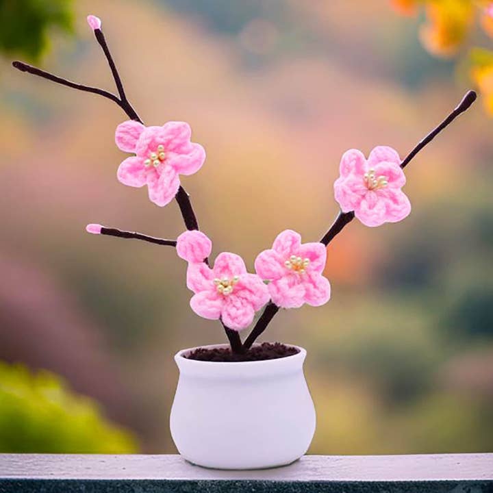 Crochet Plum Blossom | Handmade Finished for wholesale by PinkLadyWorkshop