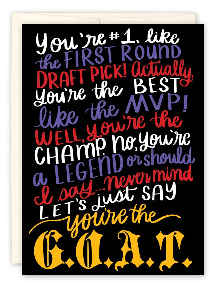 Je bent de G.O.A.T. Verjaardagskaart voor wholesale door Black Joy Paper