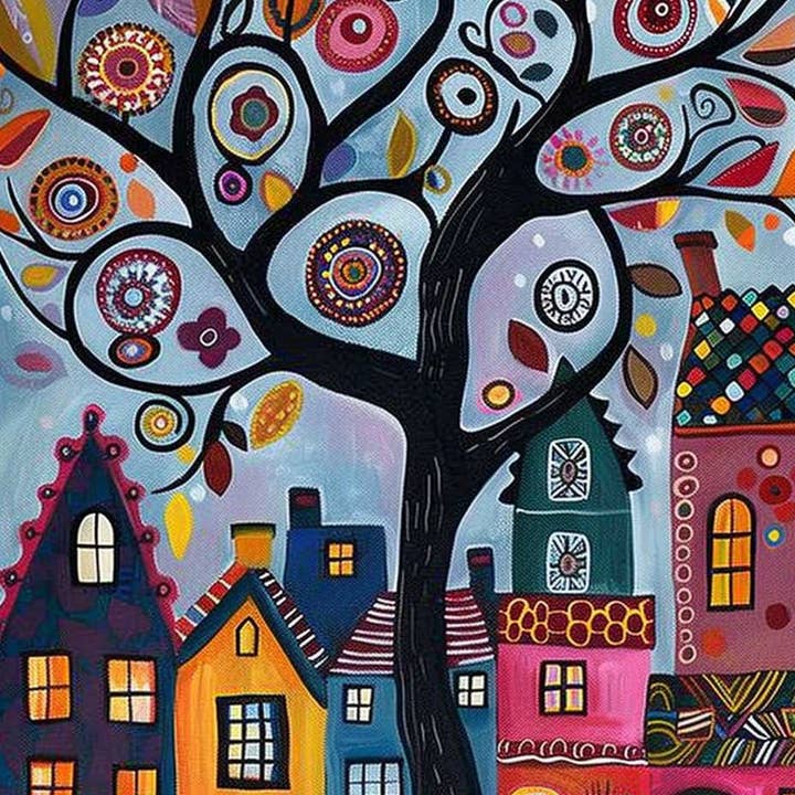 Árbol y Aldea Caprichosos para venta al por mayor de Paint with Number