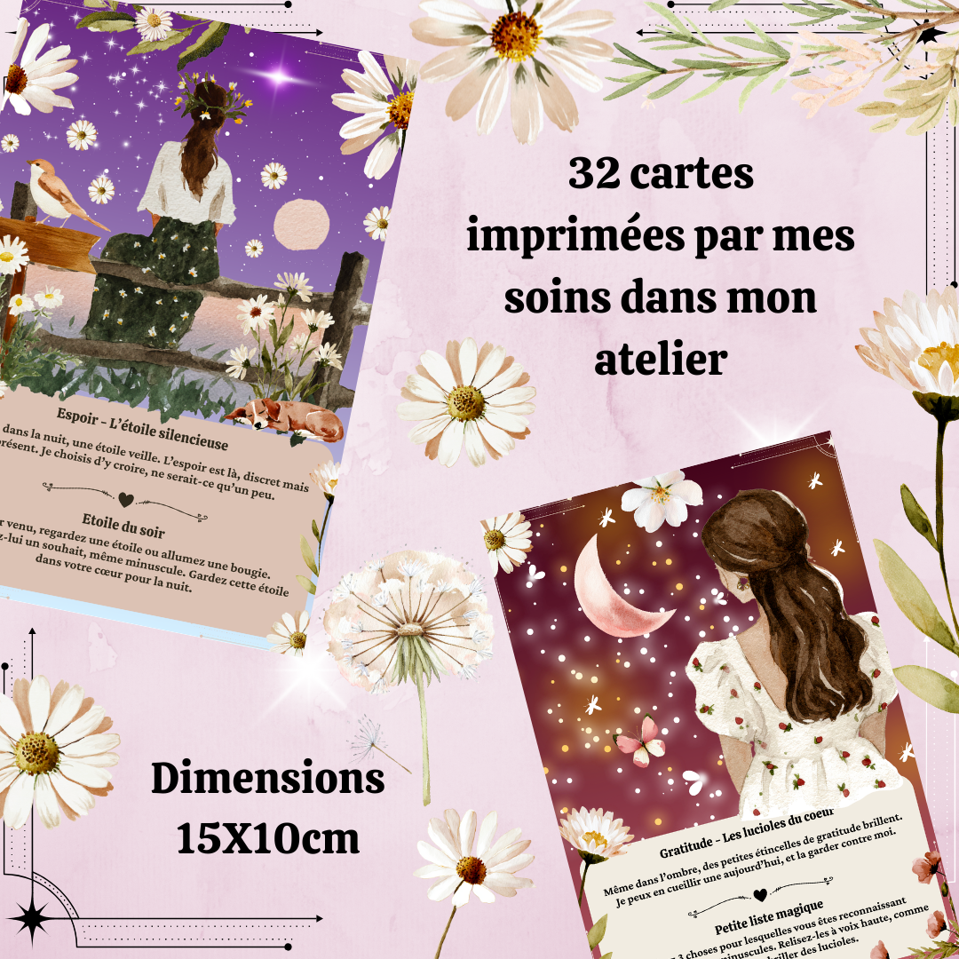 Les Moonettes – wholesale Tarot cards – 32 Enchanted Emotion Cards and Storage Pouch3