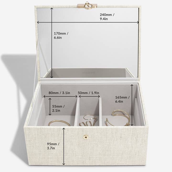 Stackers - Wholesale Jewelry Box/Organizer - Luxury Classic Jewellery Box - Oatmeal & Linen5