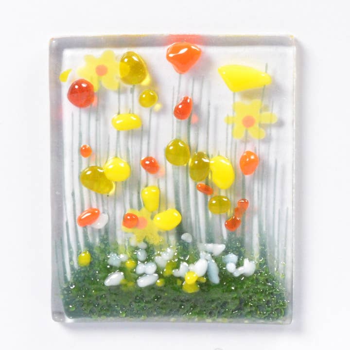 Pam Peters Designs - Wholesale Everyday Greeting Card - Handmade Fused Glass Greeting Card - daffodil Card
