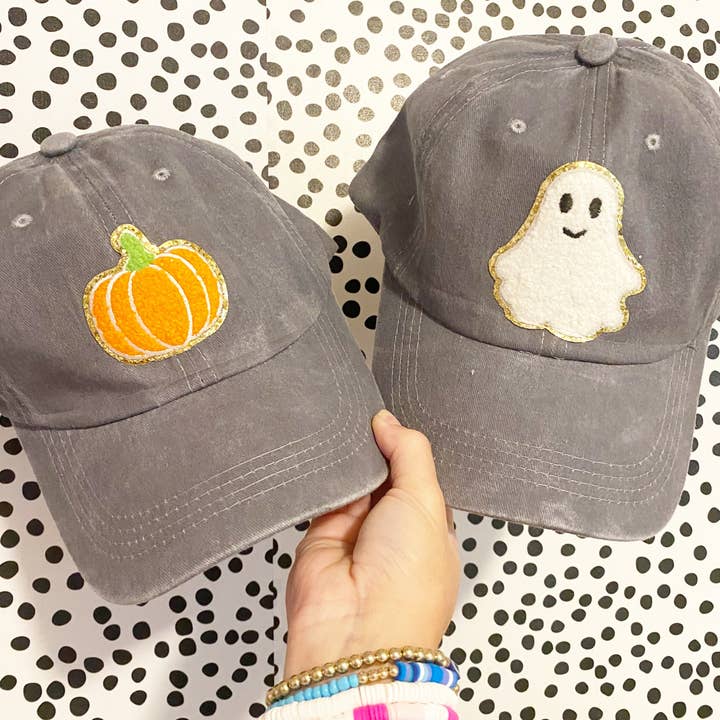 Pumpkin Ghost Fall Halloween Hat Cap for wholesale by Simply Blush Wholesale