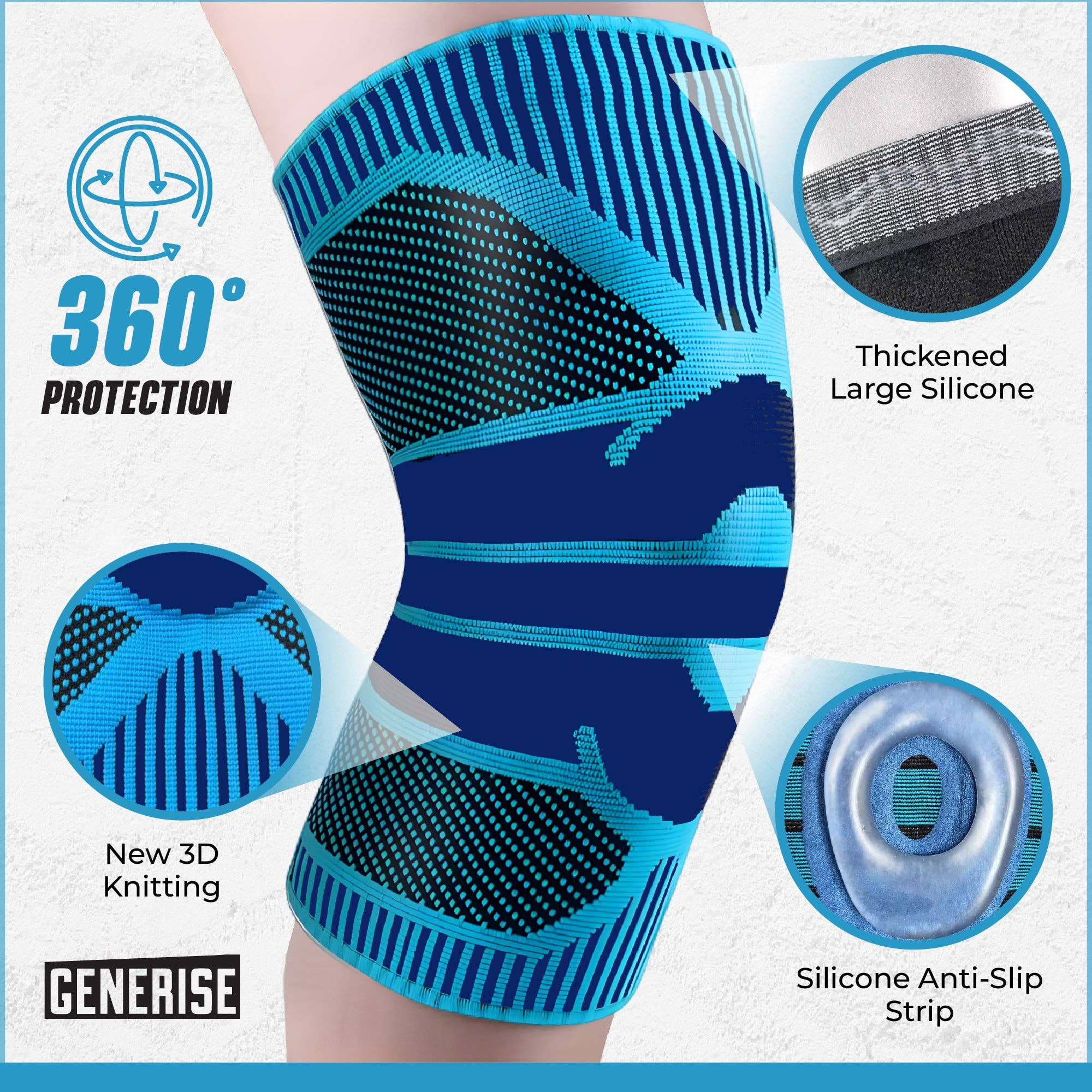 My Wholesale Warehouse – wholesale Fitness equipment – Generise 'Compress and Wrap' Compression Knee Support3