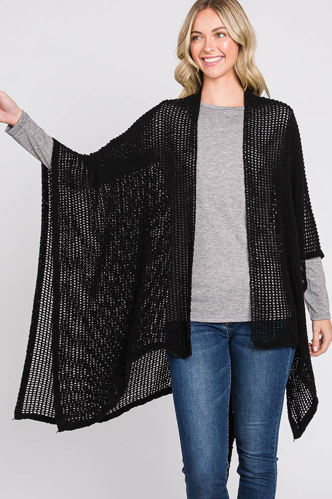 Hana - Wholesale Cardigan - Dames - Solid Chenille Crochet Ruana38