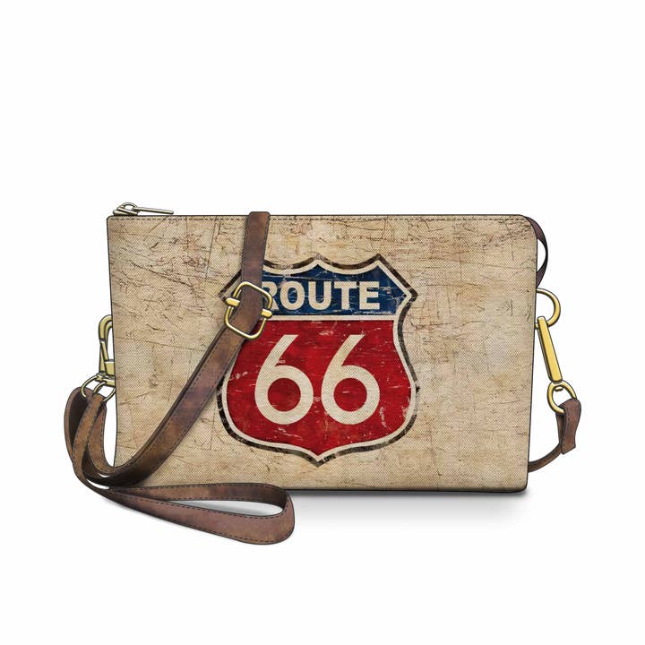 OEELINN - Wholesale Crossbody Bag - Women's - Casual and Versatile Vintage Route 66 Crossbody Bag for Everyday Style