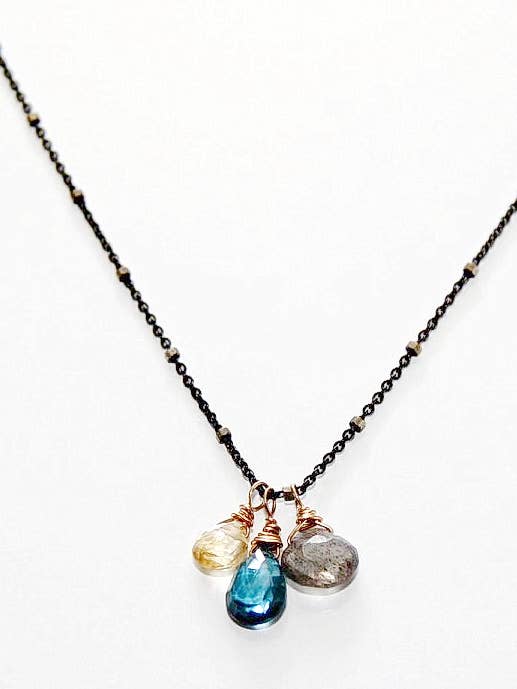 Citrino, topazio blu di Londra e labradorite su canna di fucile Chn per la vendita all'ingrosso da parte di Judy Brandon Jewelry