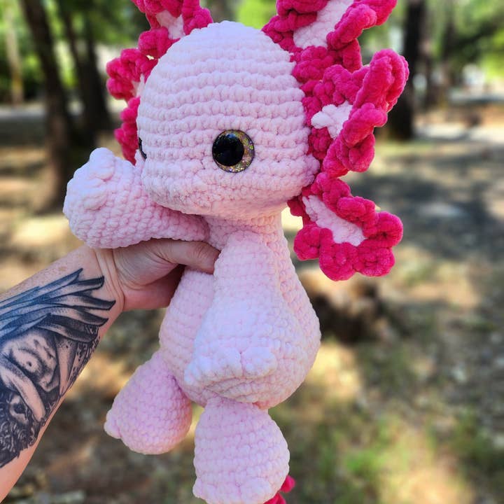Anh2 LTD - Wholesale Stuffed/Plush Toy - Kids & Baby - Bubbles the Axolotl Crochet, Handmade Stuffed Toy