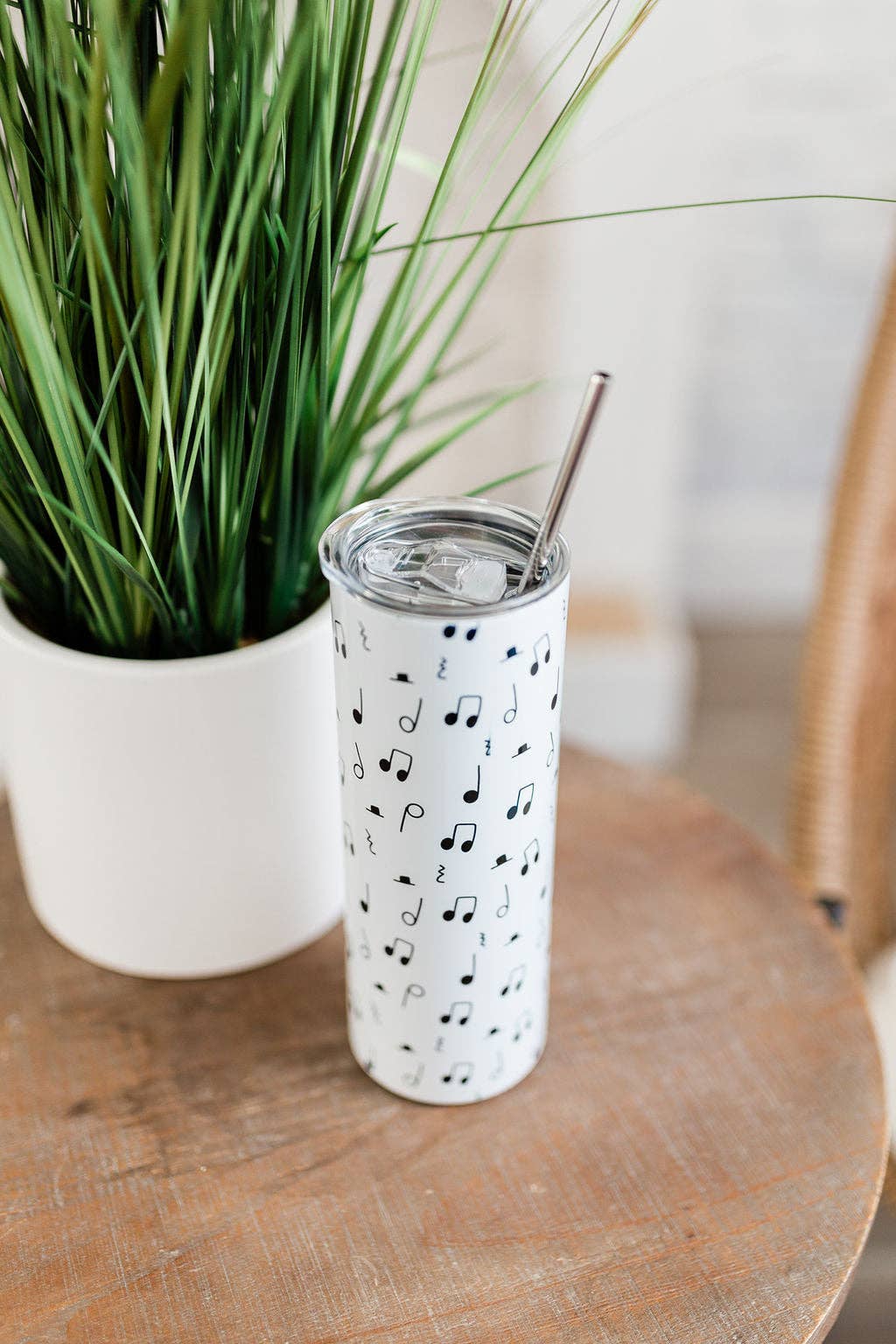 Musically Minted - Wholesale Insulated Mug/Tumbler - Black and White Music Note Skinny Tumbler5