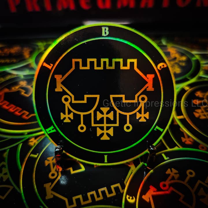 Goetic Impressions - Wholesale Sticker - Belial Sigil Holographic Sticker1