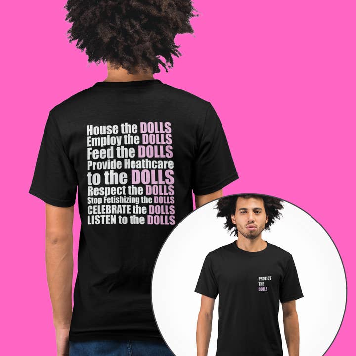 Beskyt Dukkerne Budskab T-shirt for engroshandel hos Kennidi Co.