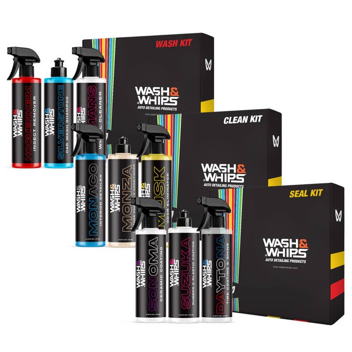 Système de soin automobile en 3 étapes WASH&WHIPS pour la vente par Wash & Whips