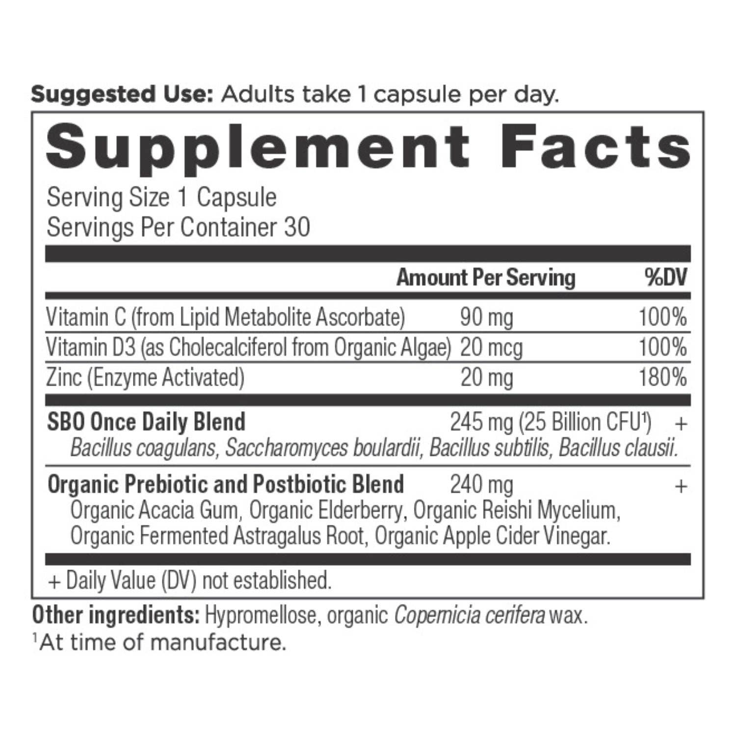 Dark Amber SBO Probiotics Immune Once Daily | (30 Capsules) for wholesale on Faire1