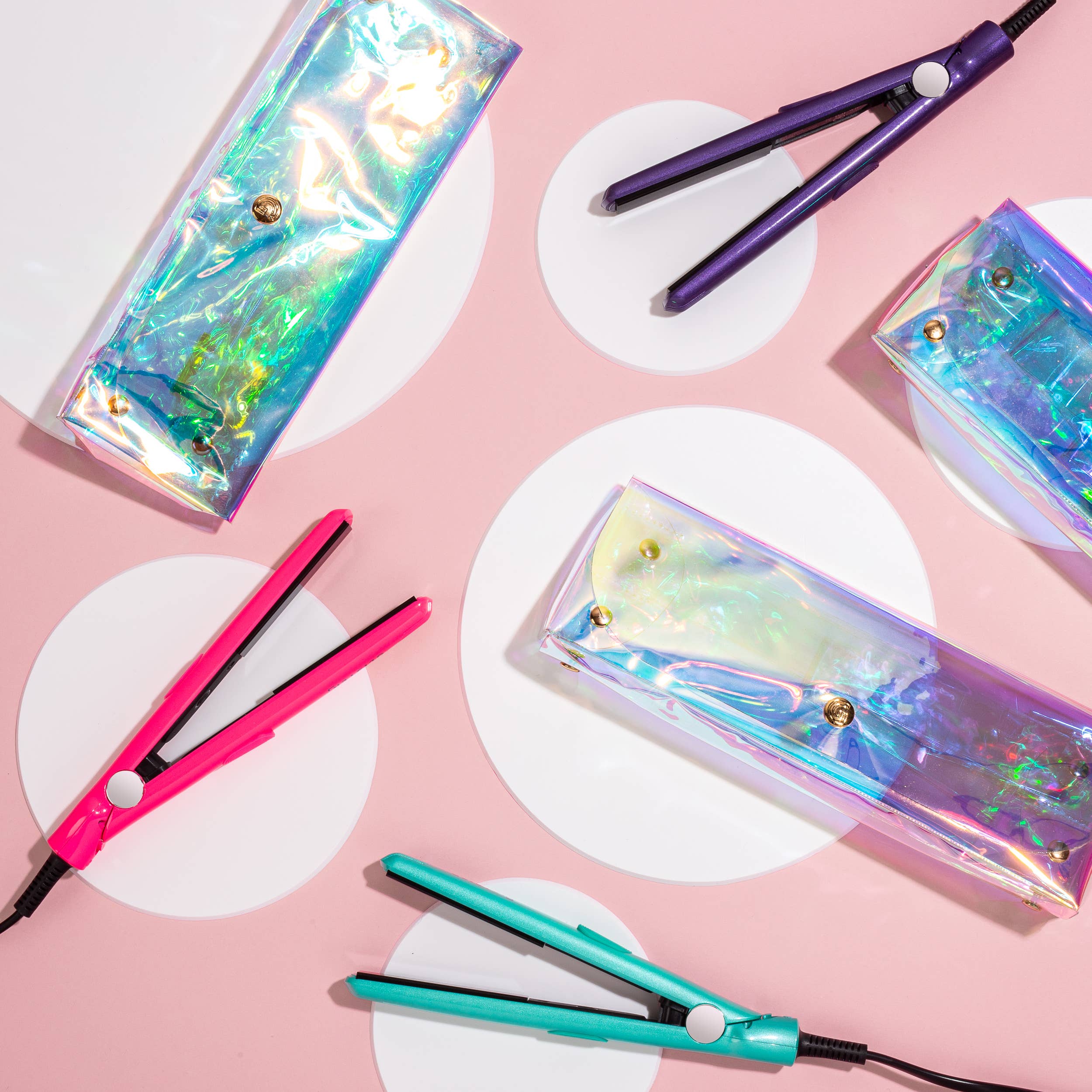 Glister - Wholesale Straightener/Flat Iron - Festival Mini Travel Flat Iron w/ Holographic Bandolier Bag5