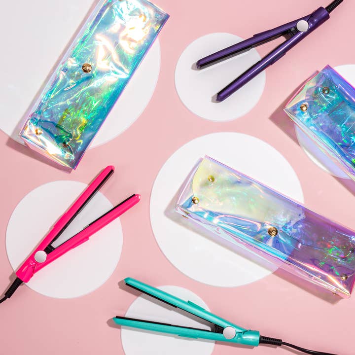 Glister - Wholesale Straightener/Flat Iron - Festival Mini Travel Flat Iron w/ Holographic Bandolier Bag5