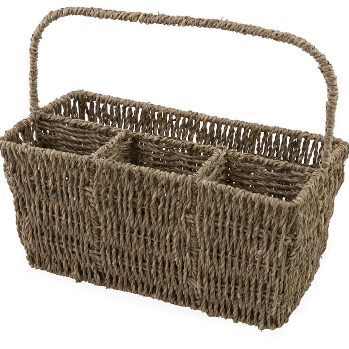 Boston International – wholesale Cutlery caddy – Seagrass Flatware Basket