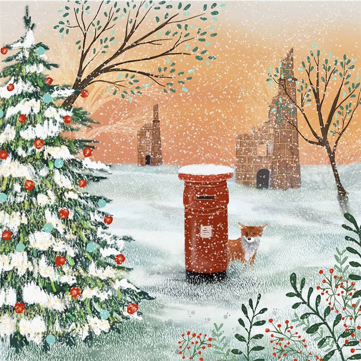 Carte de vœux Renard et Boîte aux lettres pour la vente par Natural Partners Limited