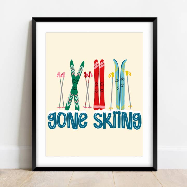 Lámina decorativa de pared Gone Skiing para venta al por mayor de DorothyDear