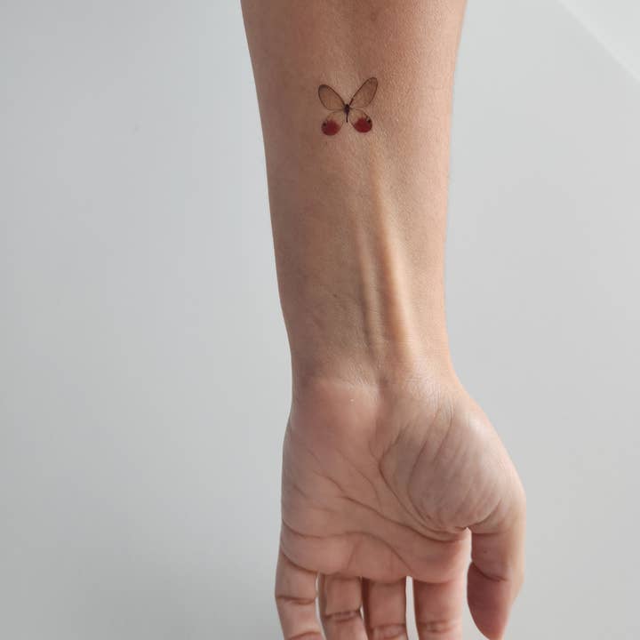 encredelicate - Wholesale Temporary Tattoo - 4 pink butterflies temporary tattoo2