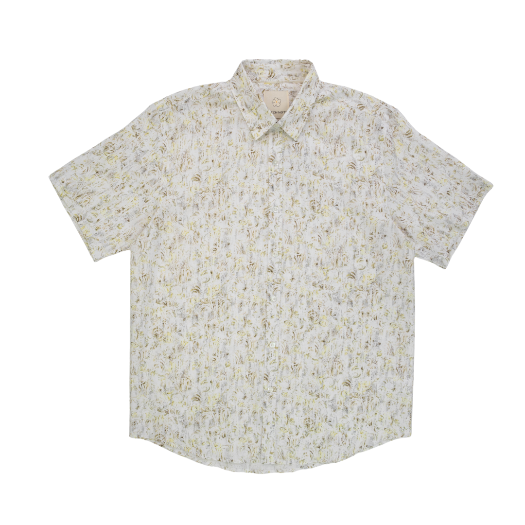 Stitch Note - Wholesale Button Down Shirt - Men's - Abstract Swirl Linen Print Shirt2