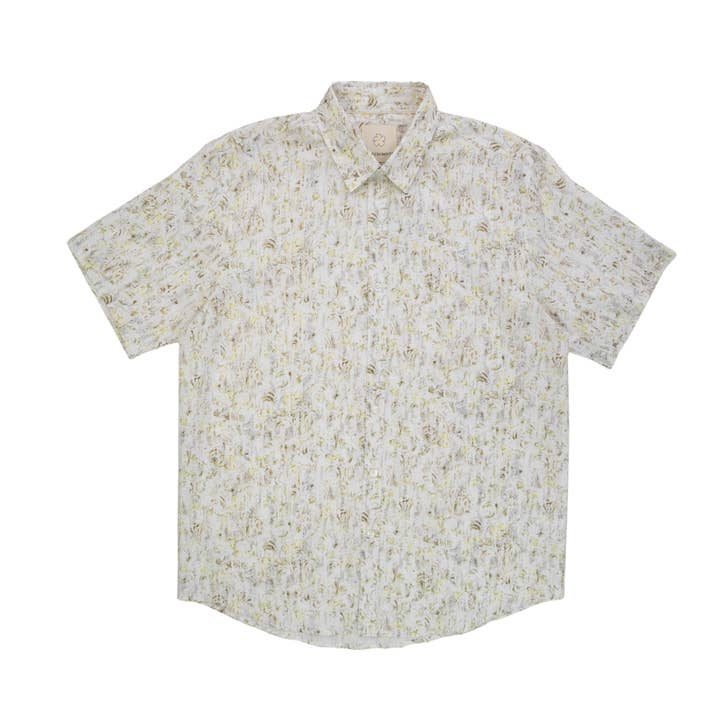 Stitch Note - Wholesale Button Down Shirt - Men's - Abstract Swirl Linen Print Shirt2