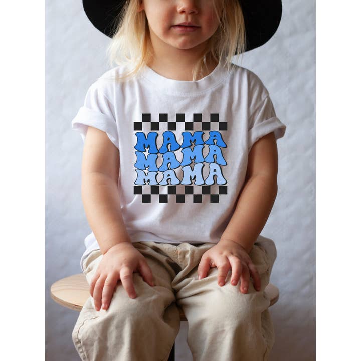 Camisetas y monos a cuadros para bebés «MAMA» para venta al por mayor de L.A. Wave Co.